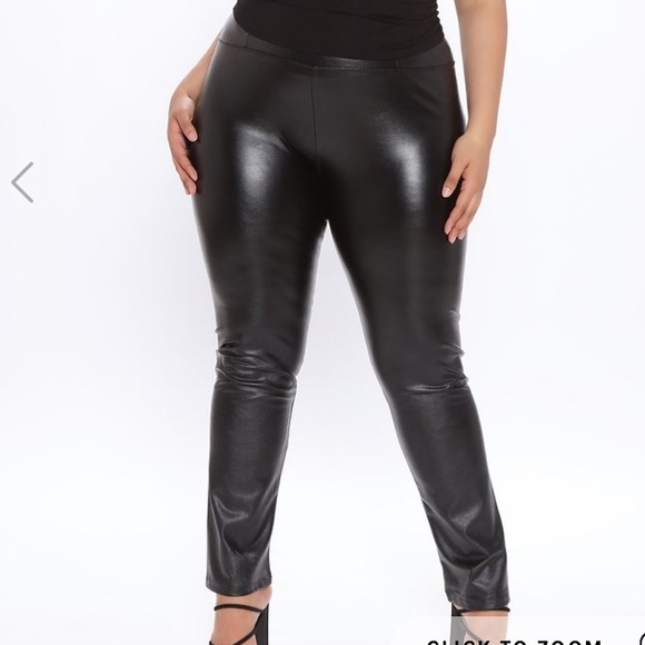 Faux Leather Tummy Tuck Leggings 
